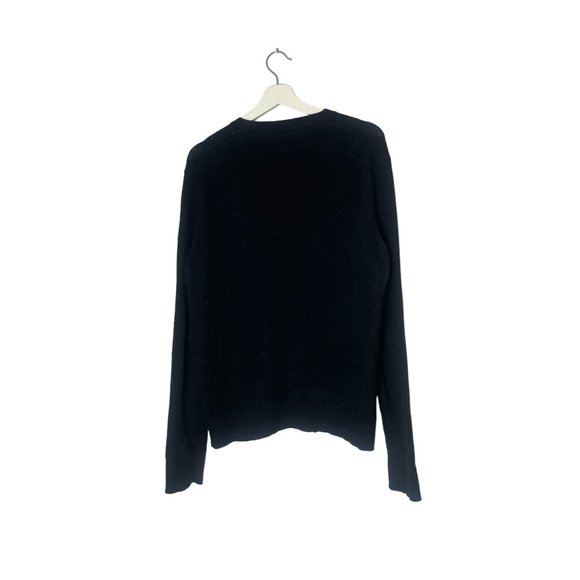 Banana Republic Black V-Neck Cotton Cashmere Blend Sweater Fall Preppy - Picture 2 of 7